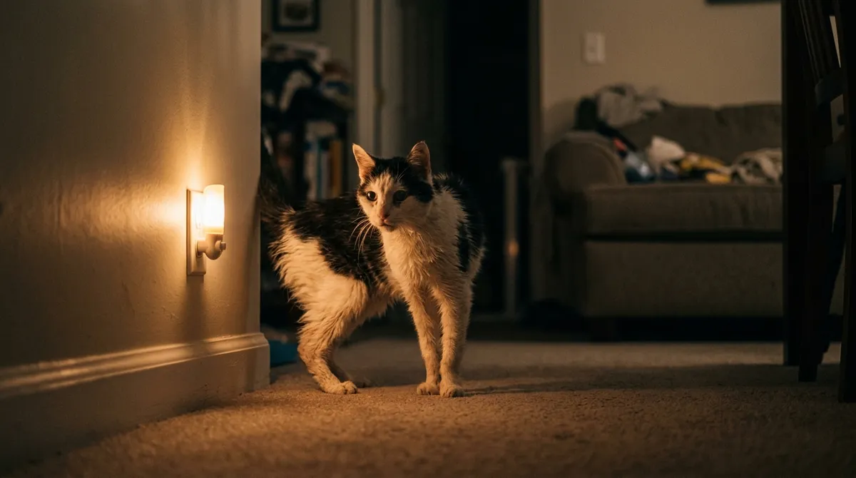 In the older cat, night meowing can come from disorientation, anxiety or pain: a checkup tells them apart