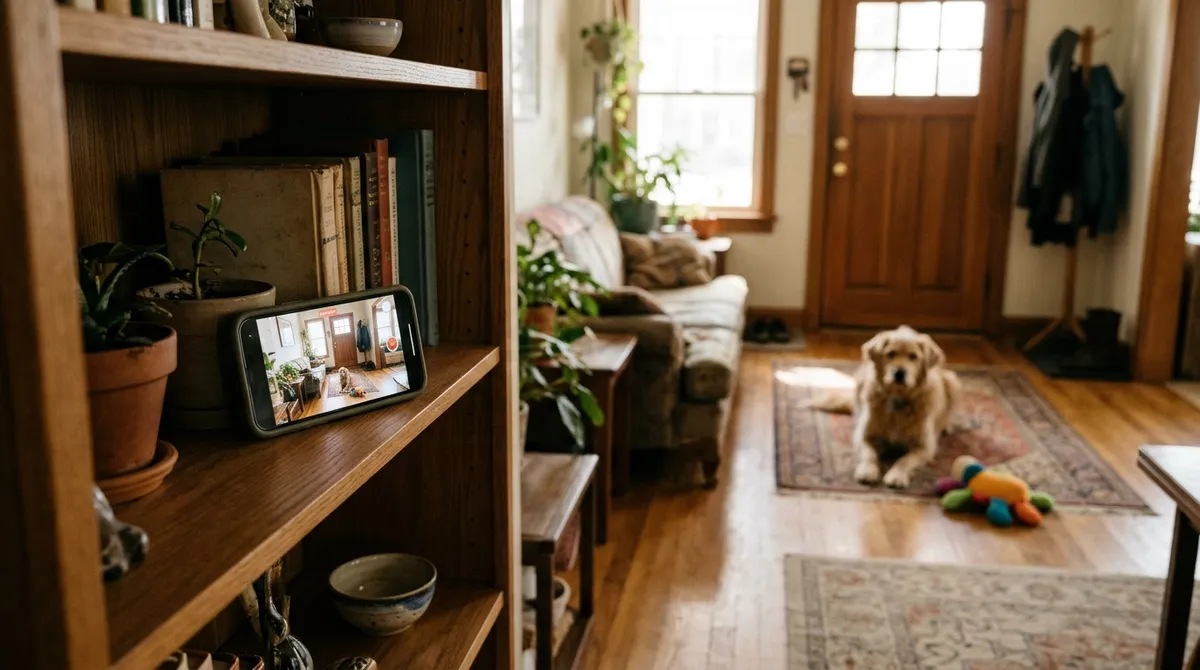 Filming the dog alone shows whether the crying is anxiety, boredom or a fright at some noise