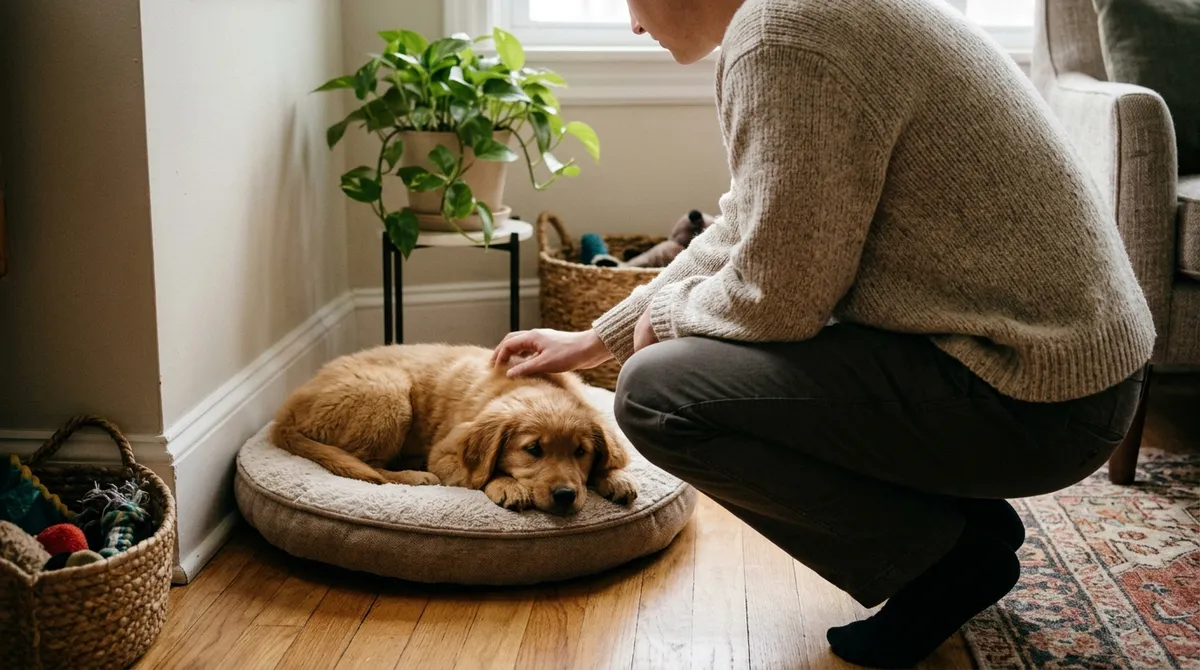 Petting comes when he is quiet: that is how the puppy learns that calm brings you closer