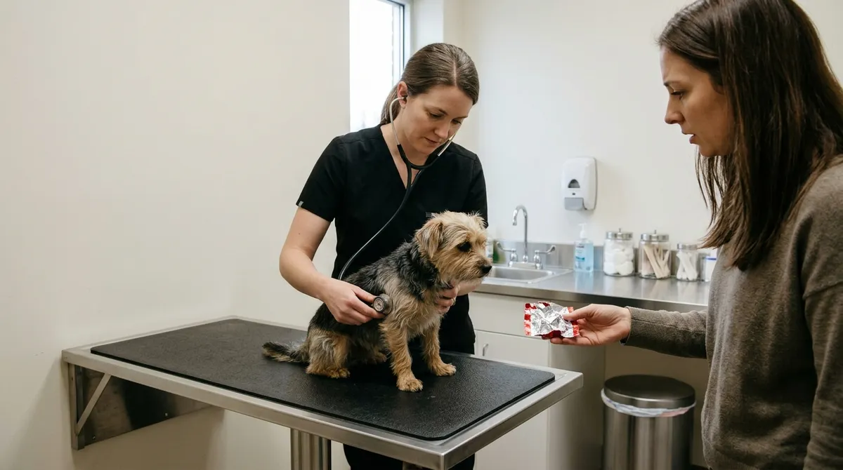 At the clinic, the vet will monitor heart rhythm and decide on appropriate decontamination.