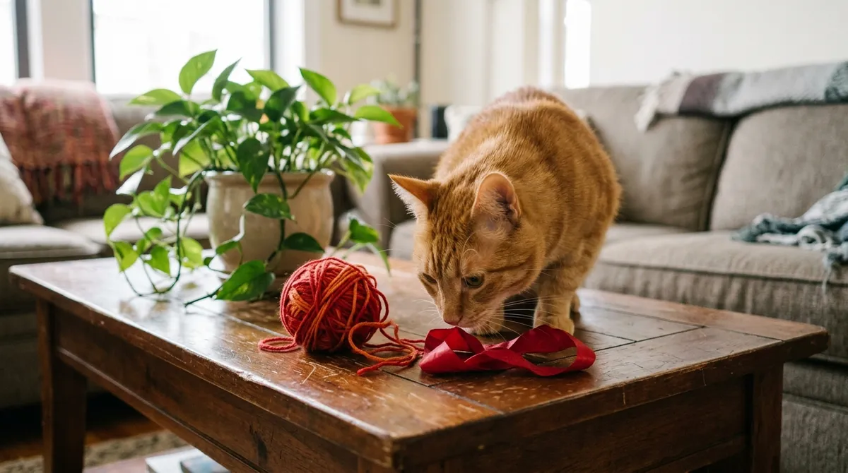 String, ribbon, hair ties and plants are among the household things that can cause vomiting and need quick attention