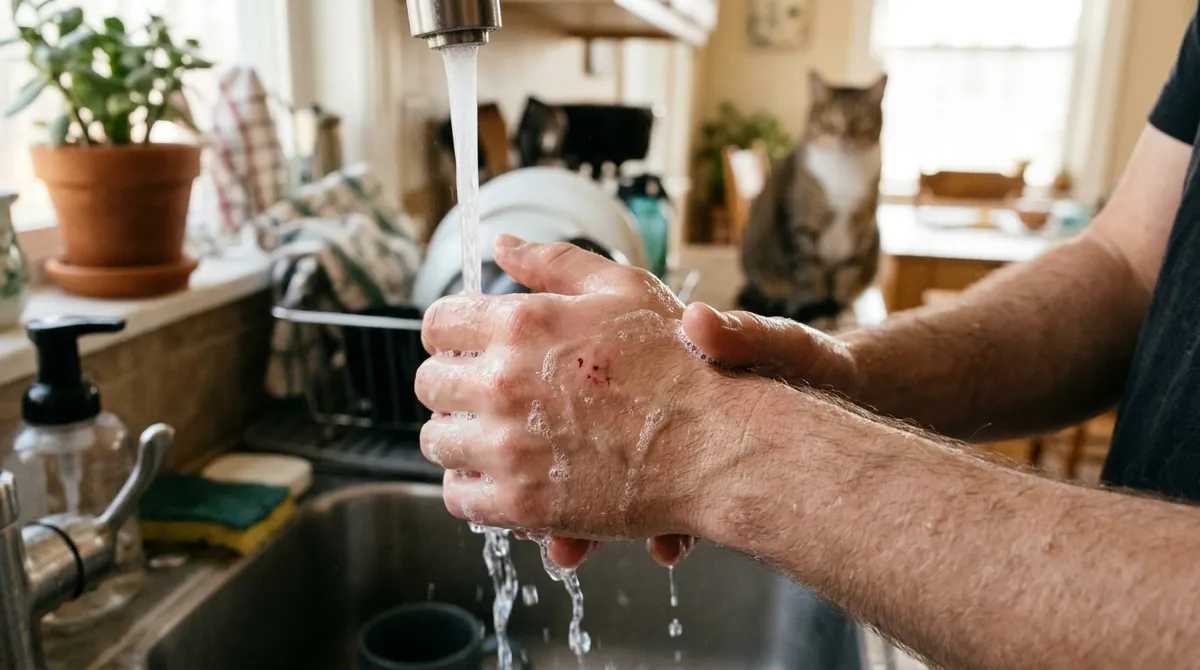 Broke the skin: running water, soap and a doctor within 8 hours