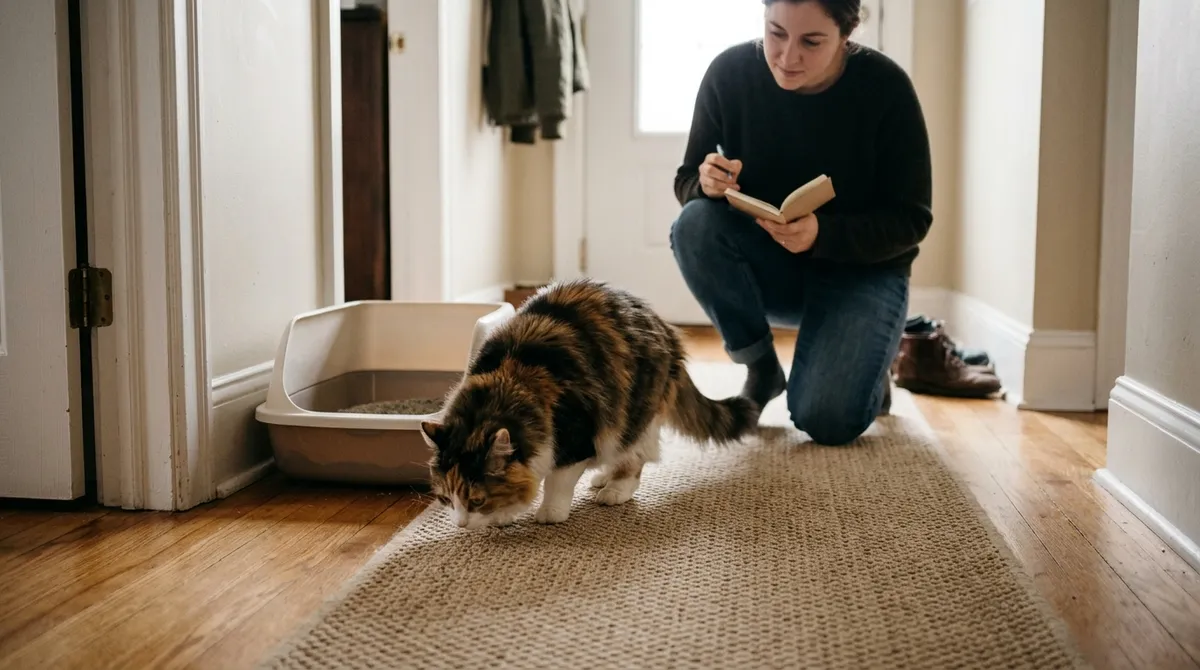 Where the poop shows up is a clue: take notes for a week and bring the list to the vet