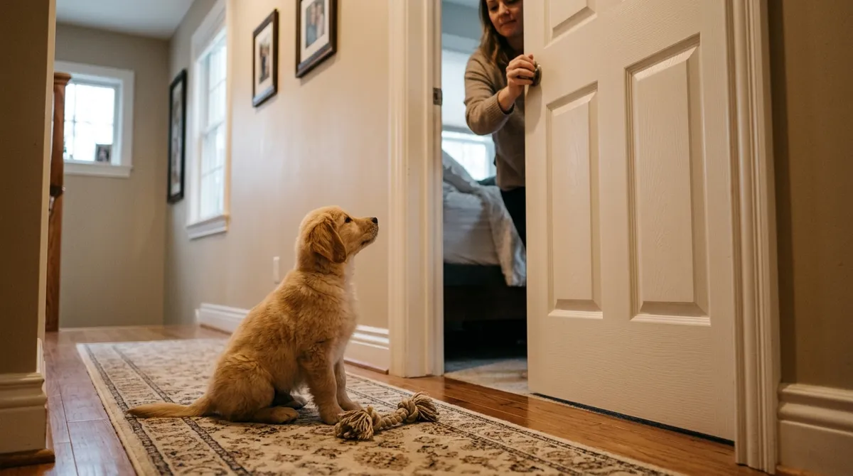 Kept biting? You leave and close the door for 30 to 60 seconds, no scolding